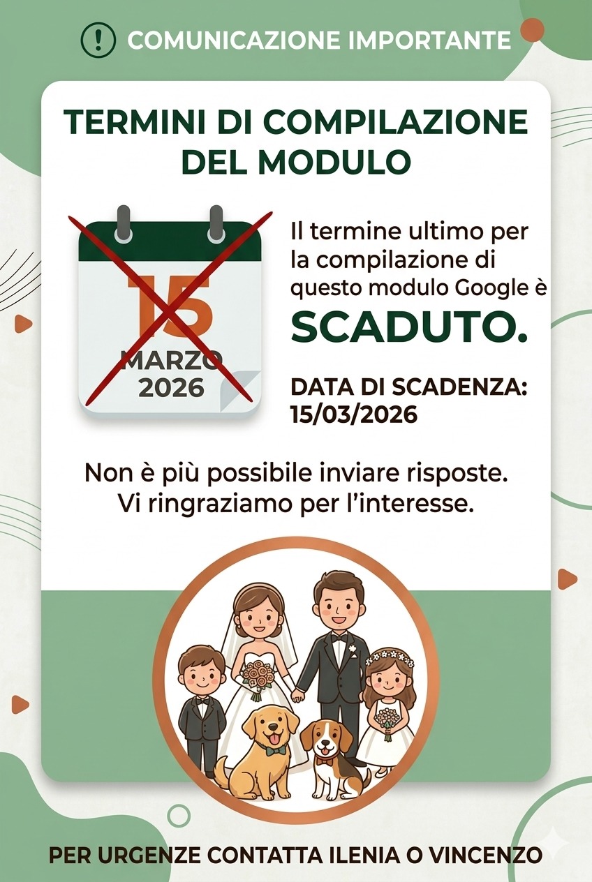 Scadenza modulo RSVP